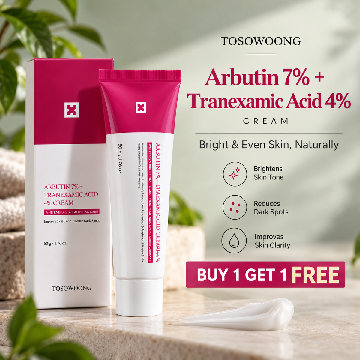 TOSOWOONG Brightening Cream | Buy 1 Get 1 Free